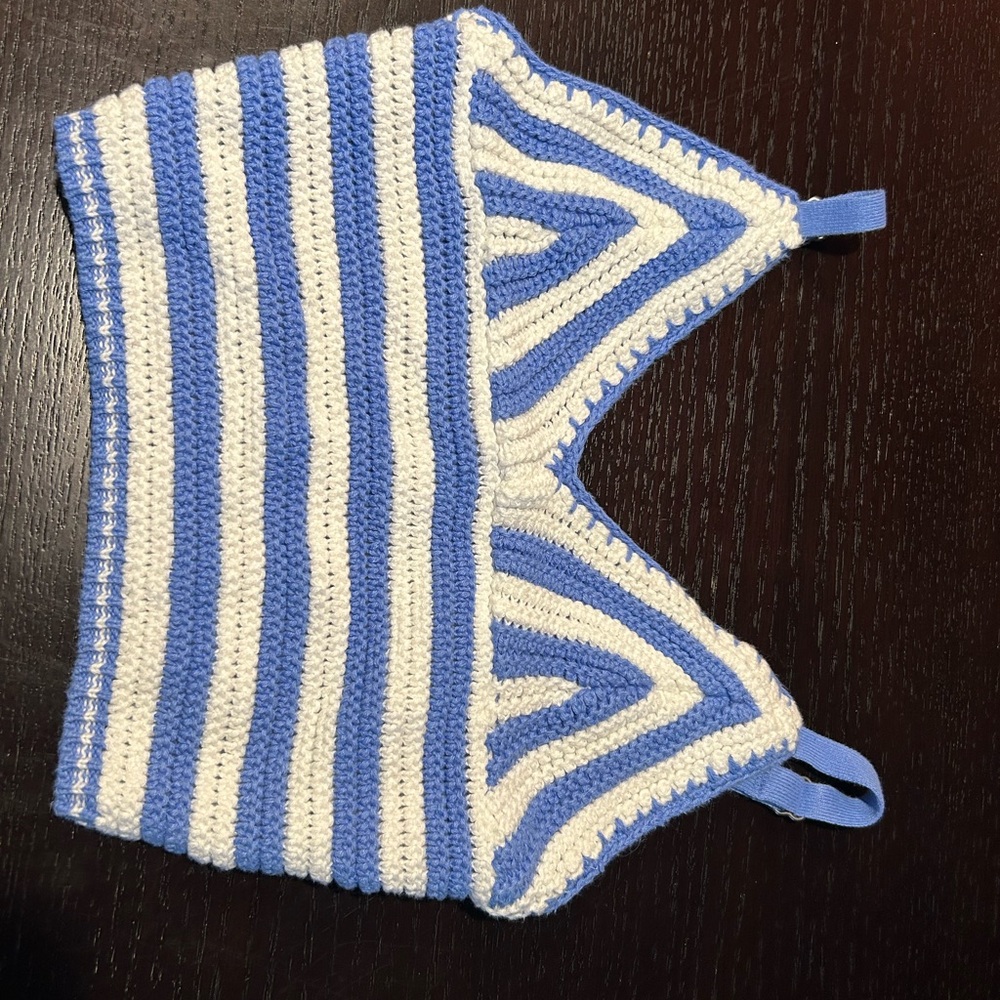 Hollister Blue and White Striped Crop Top